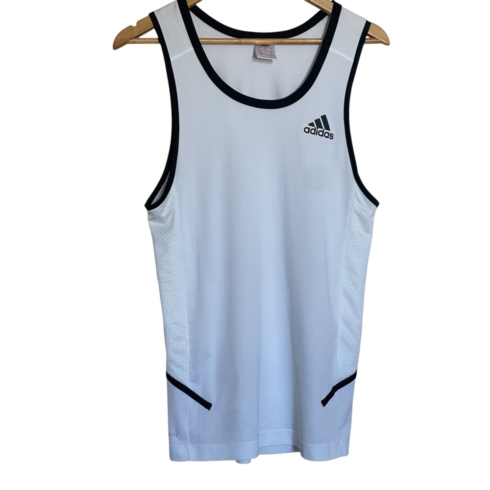 Adidas White Tank Top with Black Trim